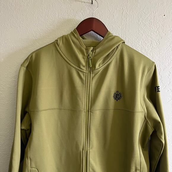 Born Primitive Outdoor Hoodie Jacket Green Full Zip Performance Mens M Logo - Picture 2 of 14